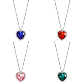 Fashion Trendy Stylish Glitter Heart Shaped Sparkle Necklaces for Girls Rhinestone Glamorous Jewelry for Women Ladies Accessory