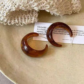 Women Moon Shape Small Amber Hoop Earring Elegant Vintage Elegant Graceful Charms Bulk Jewelry Accessories for Causal Daily Use