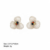 Women Flower New Design Zircon S925 Silver Copper Wire Earring Factory Price Low MOQ Fashion Chic Jewelry for Daily Causal Use