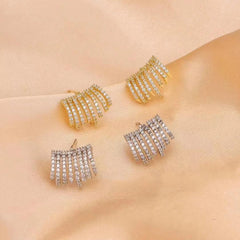 Women Wheat Spike-shaped Irregular Drop Earring Fashion Sparking Luxurious Glamorous Wholesale Jewelry Accessories for Causal