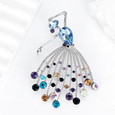 Fashion Glitter Ballet Rhinestone Sparking Brooches Elegant Graceful Pins Jewelry for Women Ladies Accessories Wholesale Chic