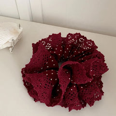 Fashion Mluti Layer Flower Scrunchies for Girls Elegant French Style Trendy Hair Ties for Women Ladies Hair Accessories Chic