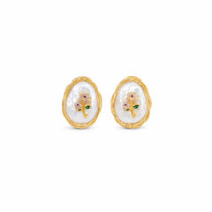 Women Baroque Pearl 18k Gold-plated Stud Earring Factory Price Low MOQ in Stock Elegant Fashion Charms Jewelry for Female Daily