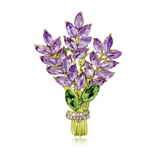 Fashion Glitter Rhinestone Flowers Floral Brooches for Girls Trendy Stylish Elegant Sweet Jewelry for Women Ladies Accessories