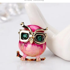 Fashion Owl Animals Bird Pink Trendy Brooches New Design Sweet Glamorous Hot Sale Pins Jewelry for Women Ladies Accessories
