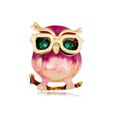 Fashion Owl Animals Bird Pink Trendy Brooches New Design Sweet Glamorous Hot Sale Pins Jewelry for Women Ladies Accessories