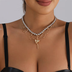 Fashion Y2K Heart Shaped Layered Wearing Necklaces for Girls Sweet Spicy Jewelry for Women Ladies Accessories Chinese Supplirt