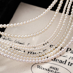 Fashion Copper 18K Gold Pearl Necklaces for Girls Elegant Sweet Drip Glaze Jewelry for Women Ladies Wholesale Manufacturer