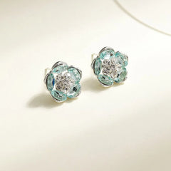 Floral Earrings with Zircon Sweet Exquisite Dainty Stud Earrings 2025 Custom Fashion Jewelry for Women Gift Casual Wholesales