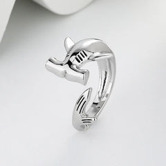 Shark Open Rings Women Men Adjustable Animal Ocean Theme Statement Band Unique Rings Fashion Jewelry Gift Accessories Wholesale