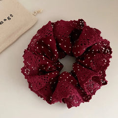 Fashion Mluti Layer Flower Scrunchies for Girls Elegant French Style Trendy Hair Ties for Women Ladies Hair Accessories Chic