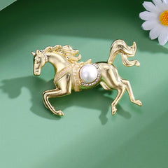Fashion Animals Horses Sweet Trendy New Year Brooches for Girls Stylish Glamorous Jewelry for Women Ladies Accessories Wholesale