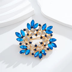 Fashion Snow Flake Glitter Sparkle Brooches for Girls Rhinestone Elegant Stylish Pins Jewelry for Women Ladies Accessories