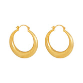 Gold and Silver Brushed Circular Hoop Earrings Solid Colors Simple Ear Buckles Fashionable Elegant Casual Ear Accessories Bulk