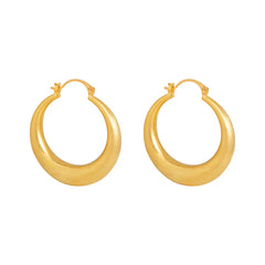 Gold and Silver Brushed Circular Hoop Earrings Solid Colors Simple Ear Buckles Fashionable Elegant Casual Ear Accessories Bulk