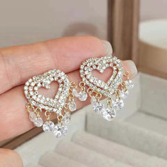 Fashion Elegant Heart Shaped Designer Drop Earrings for Girls Exaggerated Stylish Jewelry for Women Ladies Accessories Wholesale