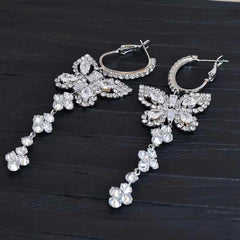 Female Butterfly Decorative Medium Drop Earring Fashion Chic Elegant Graceful Luxurious Wholesale Jewelry Accessory for Holiday
