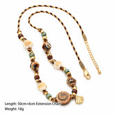 Unisex 18k Gold-plated Ceramic Braided Rope New Design Necklace Bracelet Low MOQ in Stock Fashion Jewelry Set for Causal Use