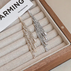Female Hot Sale High Quality Lightweight Long Drop Earring Fashion Elegant Glitter Glamorous Bulk Jewelry Accessories for Daily