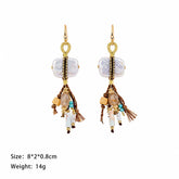 Women Blue Turquoise Baroque Pearl Gold Thread Earring Fashion Charms Dainty Factory Price in Stock Jewelry for Female Causal