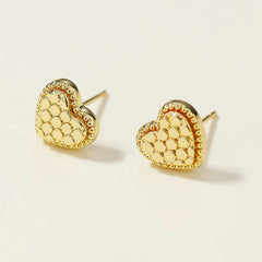 Trendy Heart Shaped Flower Floral Stud Earrings for Girls Elegant Simple Classic Jewelry for Women Ladies Accessories Wholesale