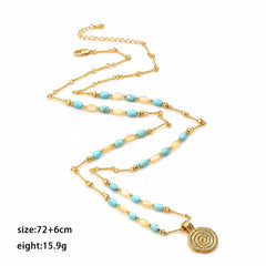 Women Beads Imitation Pearl Blue Turquoise Red Agate Chain Necklace Factory Price Low MOQ Jewelry for Female Causal Daily Use