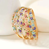 Fashion Trendy Flowers Floral Bold Dainty Bangles for Girls Charms Elegant Vintage Retro Jewelry for Women Ladies Accessories