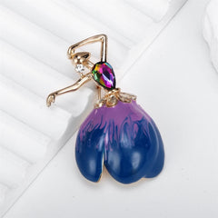Fashion Ballet Glitter Sparking Brooches for Girls Sweet Elegant Pins Jewelry for Women Ladies Accessories Chinese Supplier