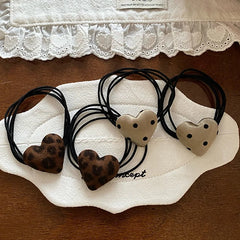 Sweet Cute Heart Shaped Scrunchies for Baby Girls Kawaii Classic High Elastic Hair Ties for Kids Children Hair Accessories Chic