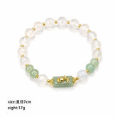 Fashion Green Aventurine Beads Bracelets for Girls Elegant Vintage Jewelry Chinese Style for Women Ladies Wholesale Sweet