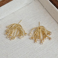 Fashion Sweet Flower Trendy Dainty Drop Earrings for Girls Elegant Glamorous Jewelry for Women Ladies Accessories Wholesale