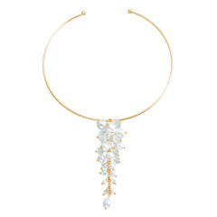 Fashion Flowers Floral Necklaces Choker for Girls Glamorous Dainty Drop Earrings Jewelry Suits Sets for Women Ladies Accessories