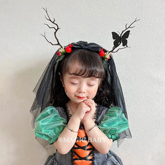 Halloween Headband for Kids Deadwood Butterfly Spooky Nature Hairband Children Costume Party Hair Accessories Trick or Treat