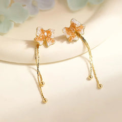 Trendy Dainty Tassel Bowknot Drop Earrings for Girls Elegant Glamorous Jewelry for Women Ladies Accessories Wholesale Charms