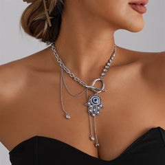 European and American Style Tassel Bold Necklaces for Girls Trendy Eyes Stylish Jewelry for Women Ladies Accessories Wholesale