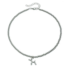 Fashion Stylish Beads Simple Mental Necklaces for Girls Animals Dachshund Cartoon Jewelry for Women Ladies Accessories Wholesale