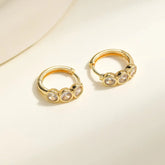 Simple Fashion Minimalistic Rhinestone Glitter Hoop Earrings Sweet Classic Jewelry for Women Ladies Accessories Wholesale