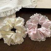 Fashion Lustrous Lace Elegant Scrunchies for Girls Sweet Cute Trendy Hair Ties for Women Ladies Hair Accessories in Stock