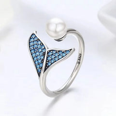Best Selling Silver Rings Exquisite and Exaggerated Fish Tail Zircon-inlaid Ring Customizable Women's Jewelry Accessories Bulk