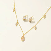 Luxury Refined Charms Elegant Sweet Necklaces for Girls Cute Glamorous Stud Earrings Jewelry Sets for Women Ladies Accessories