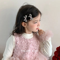 Fashion Glitter Bowknot Rhinestone Hair Clips for Baby Girls Cute Kawaii Luxurious Alligators for Kids Children Hair Accessories
