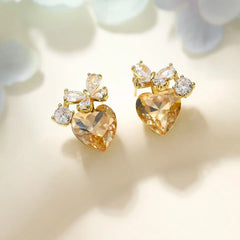 Fashion Trendy Fruits Bowknot Drop Earrings Rhinestone Glitter Jewellry for Women Ladies Accessories Bijuterias Charms Art Deco