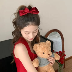 Fashion Solid Color Velvet Simple Hair Clips for Girls Elegant Lucky Alligators Hair Ties for Women Ladies Hair Accessories