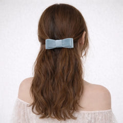 Fashion Trendy Lustrous Solid Color Hair Clips for Girls Elegant Sweet Barrette for Women Ladies Hair Accessories Female Bowknot