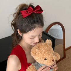 Fashion Solid Color Velvet Simple Hair Clips for Girls Elegant Lucky Alligators Hair Ties for Women Ladies Hair Accessories