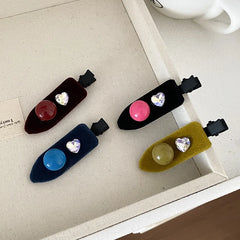 Fashion Heart Shaped Glitter Hair Clips for Girls Sweet Elegant Alligator for Women Ladies Hair Accessories Chinese Supplier