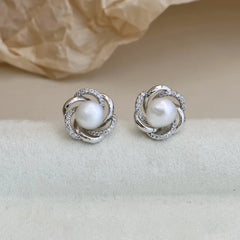 Simple Minimalistic Classic Imitation Pearl Stud Earrings for Girls Sweet Elegant Fine Jewelry for Women Ladies Accessories
