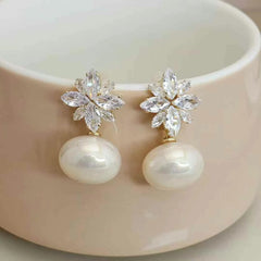 Women Star Rhinestone Imitation Pearl Medium Drop Earring Trendy Elegant Glamorous High Quality Bulk Daily Jewelry Accessories