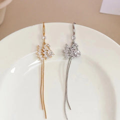 Sweet Fashion Flower Tassel Drop Earrings for Girls Elegant Floral Jewelry for Women Ladies Accessories Chinese Supplier