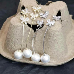 Elegant Glamorous Art Deco Butterfly Drop Earrings for Girls Tassel Fashion Sweet Jewelry for Women Ladies Accessories Wholesale